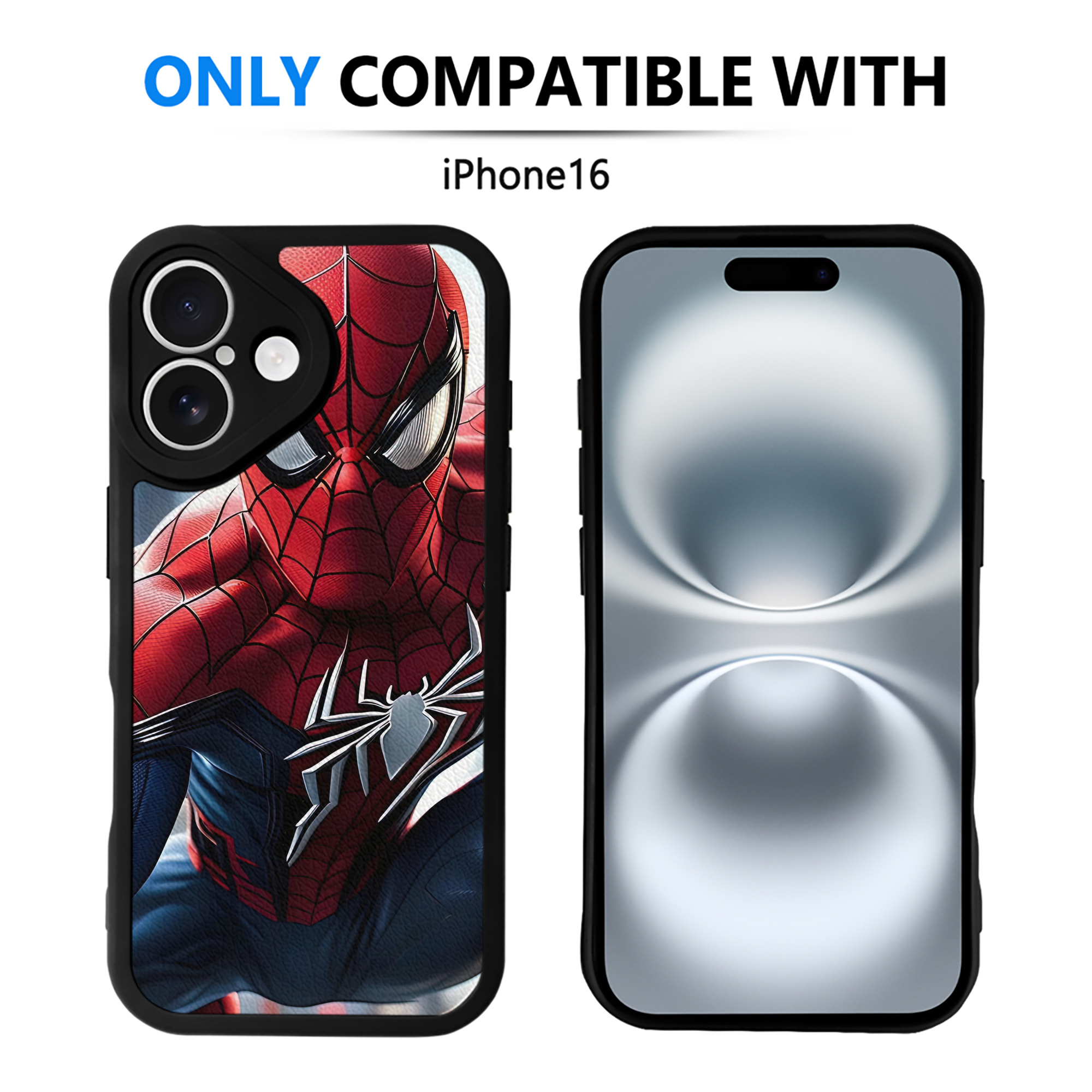 （画像用） Spider Man スパイダーマン 【iPhone 16シリーズ対応】シリコンスマホケース（レザー調） 材質：シリコン